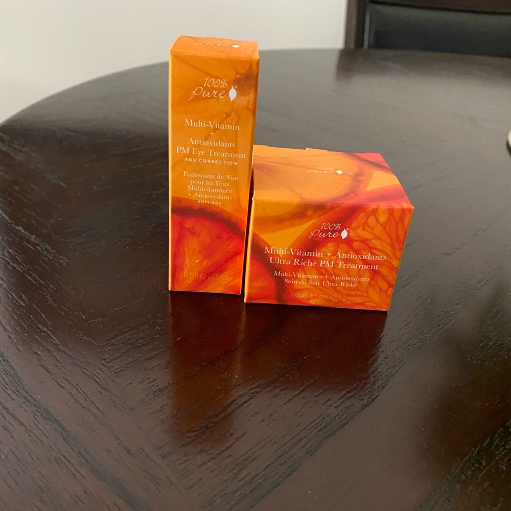100% Pure Multi-Vitamin + Antioxidants PM Treatment AND   Eye Treatment